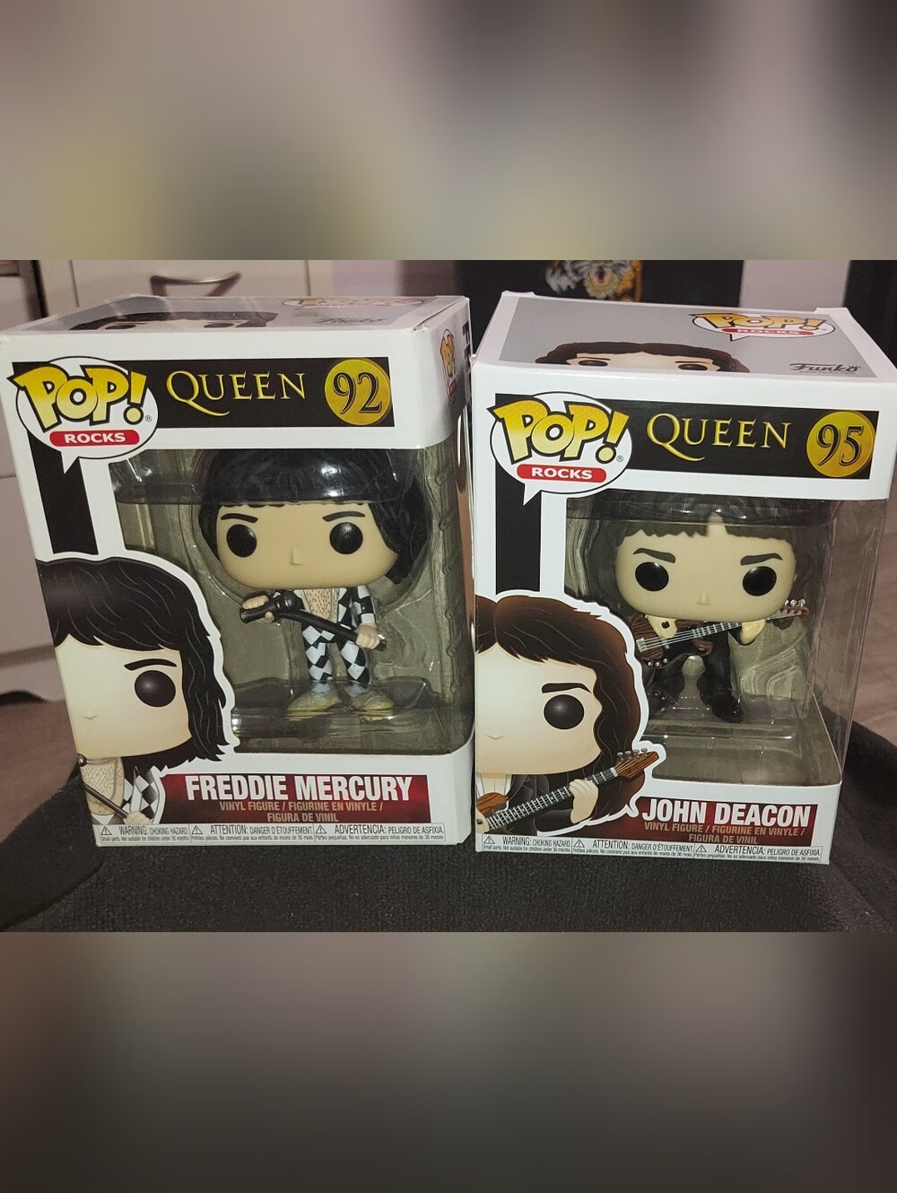 Funko Pop! Rocks: Queen Band Set–Freddie Mercury #92 &John Deacon #95 (Lot of 2)